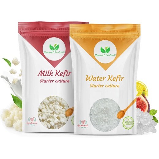 Duo Natural Probio : sachet de grains de kéfir de lait et sachet de grains de kéfir d'eau